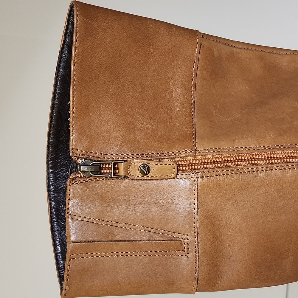 Sperry Brown Leather Tall Boots Buckle Accents NEW - Picture 6 of 14